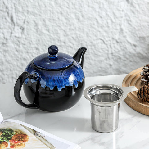 KOOV teapot on a tea party table with six cups ready.
