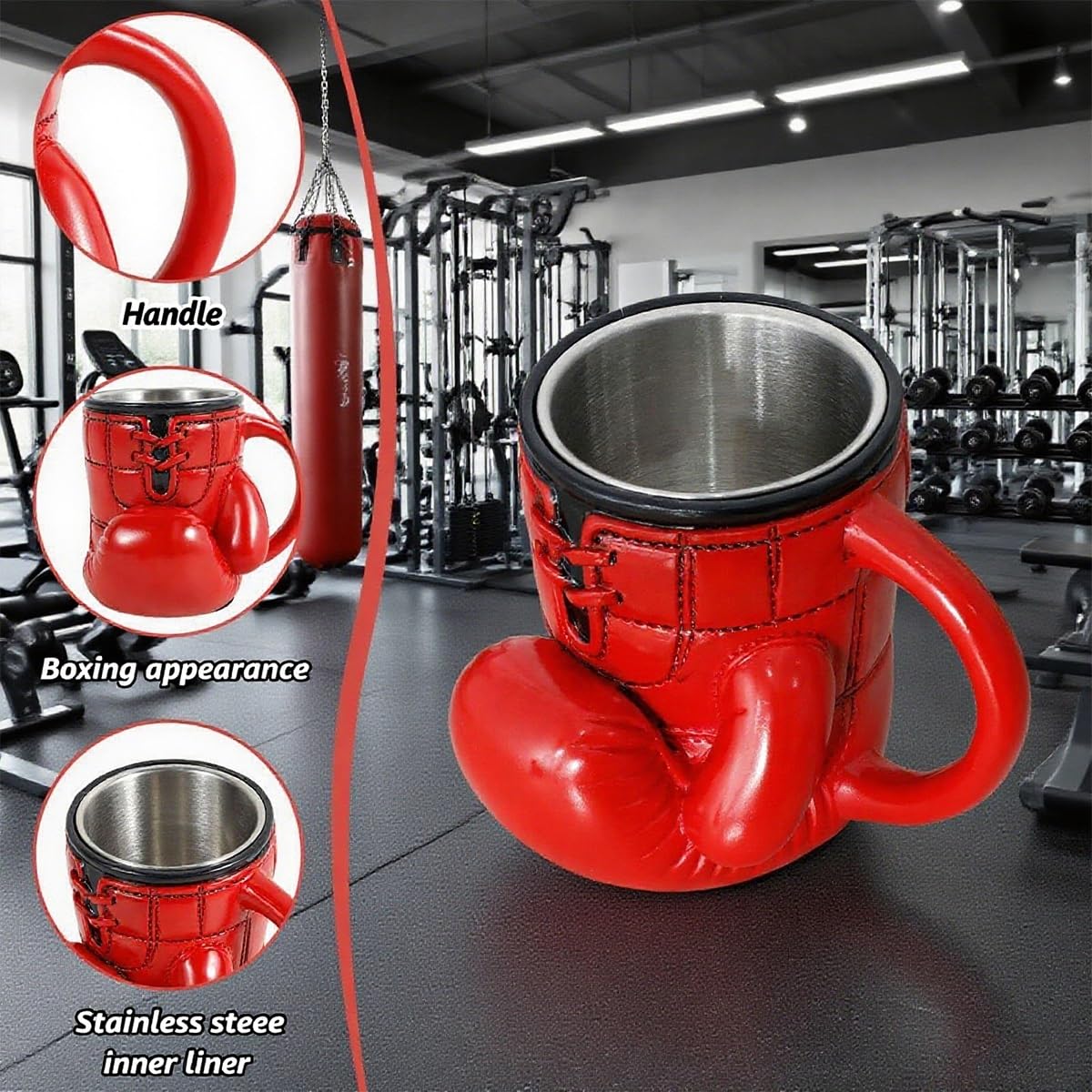KoovDem Boxing Glove Mug holds 13oz of your favorite beverage.