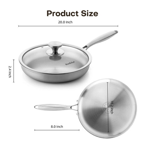 Kordichef pan compatible with induction, gas, electric, and ceramic cooktops for flexible use.