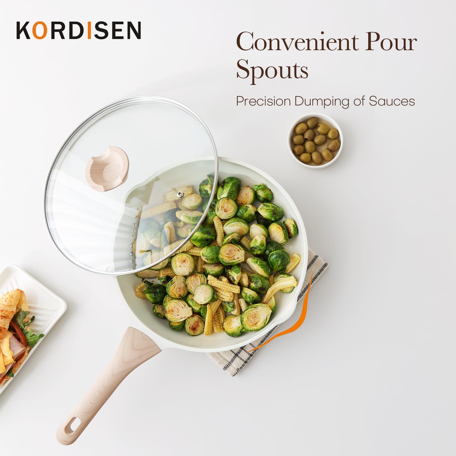 Kordisen pans are compatible with induction, gas, electric, and ceramic surfaces.