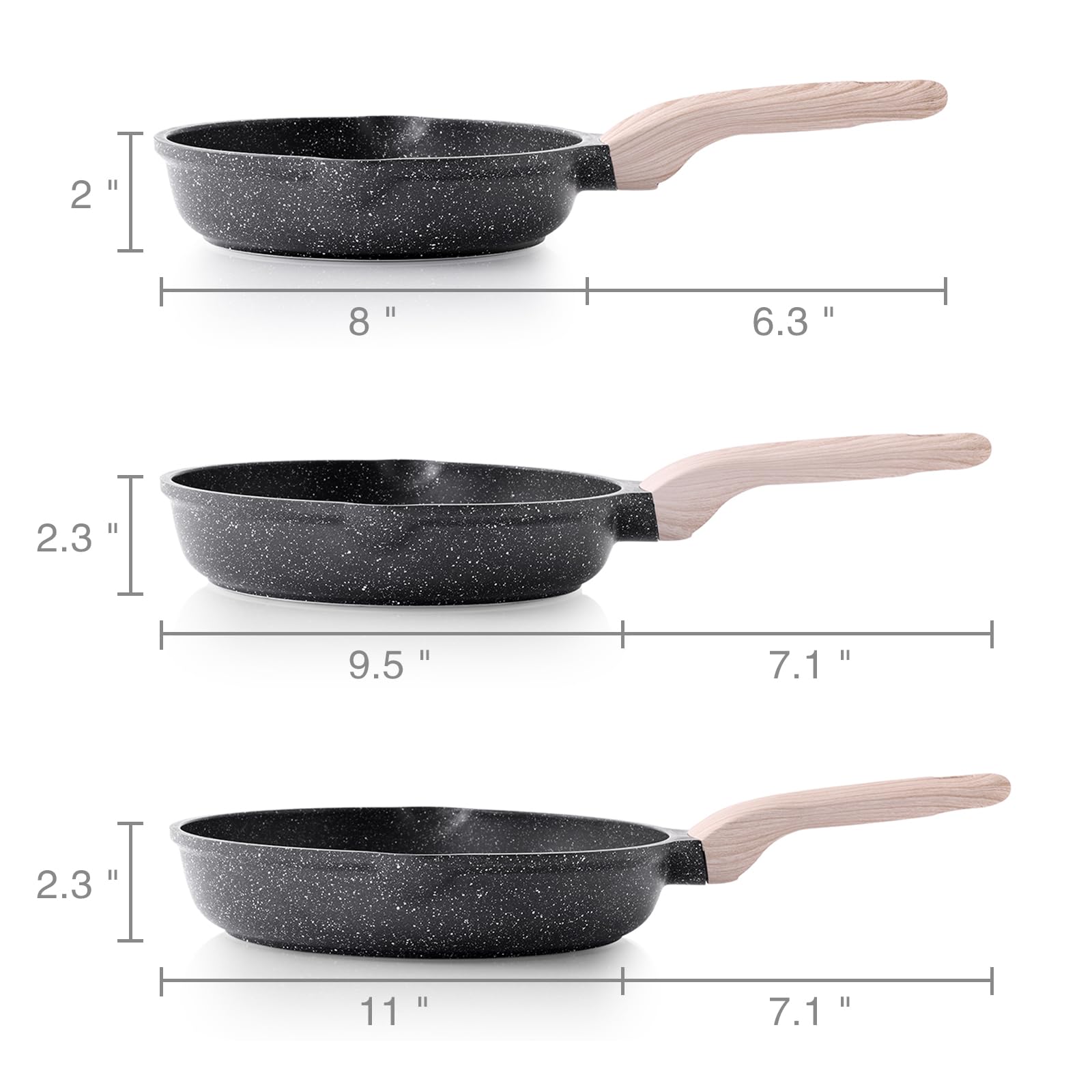 Kordisen heat-resistant Bakelite handle stays cool during cooking