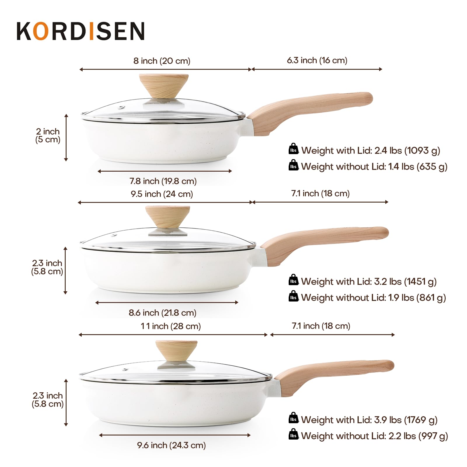 Kordisen induction-compatible skillet works on all stove tops.