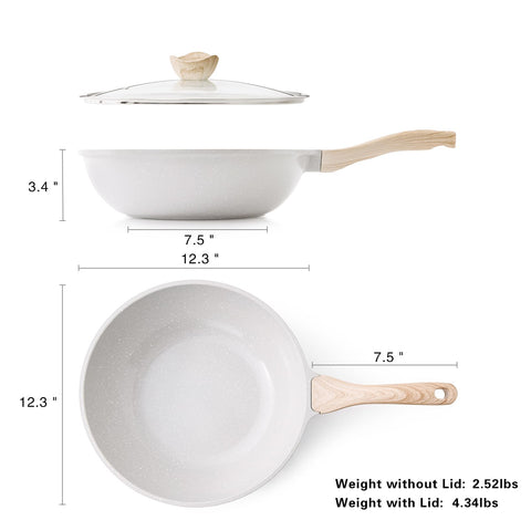 Kordisen deep 12-inch wok ideal for sautéing, stir-frying, and steaming.