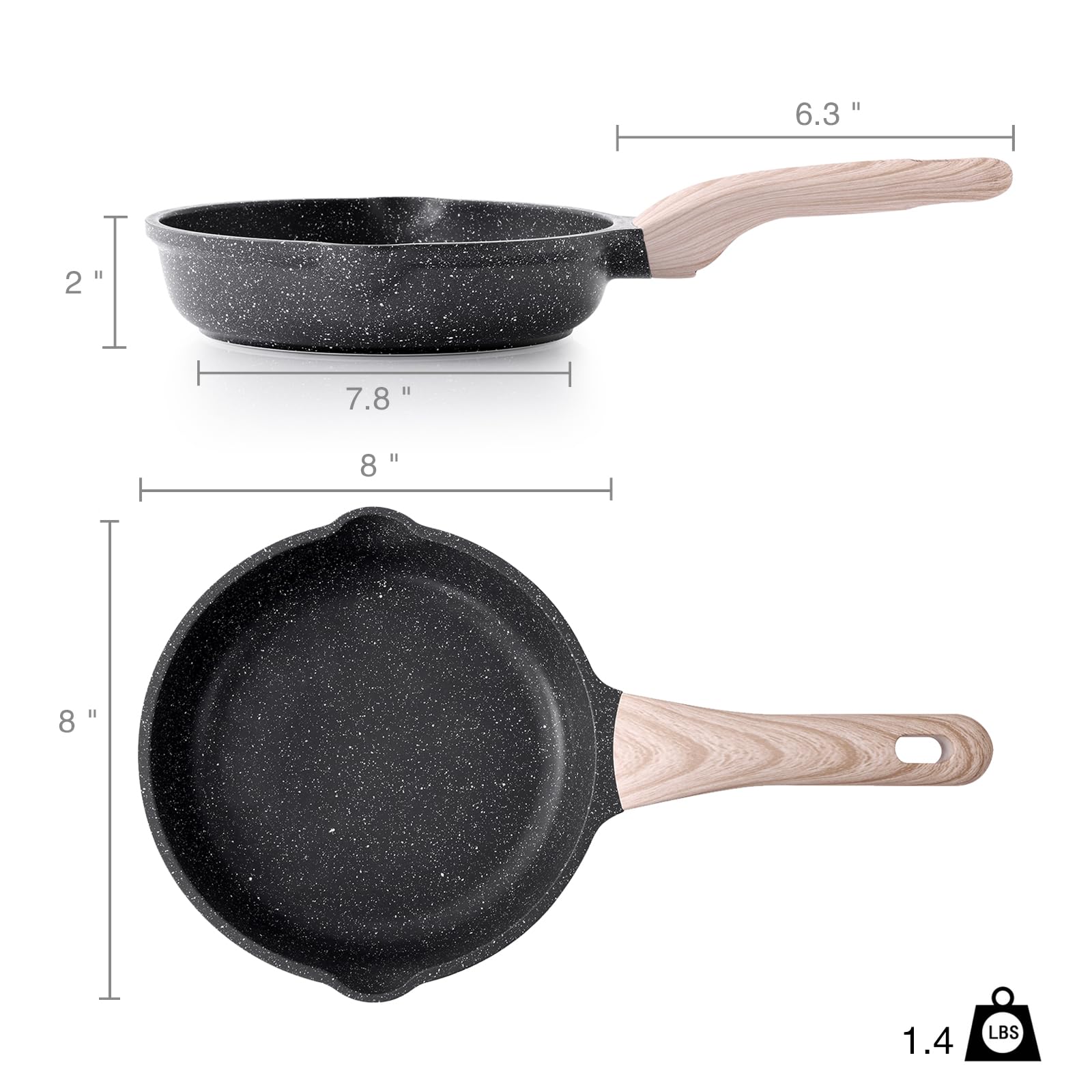 Kordisen easy-clean pan after cooking with wipe-down surface.