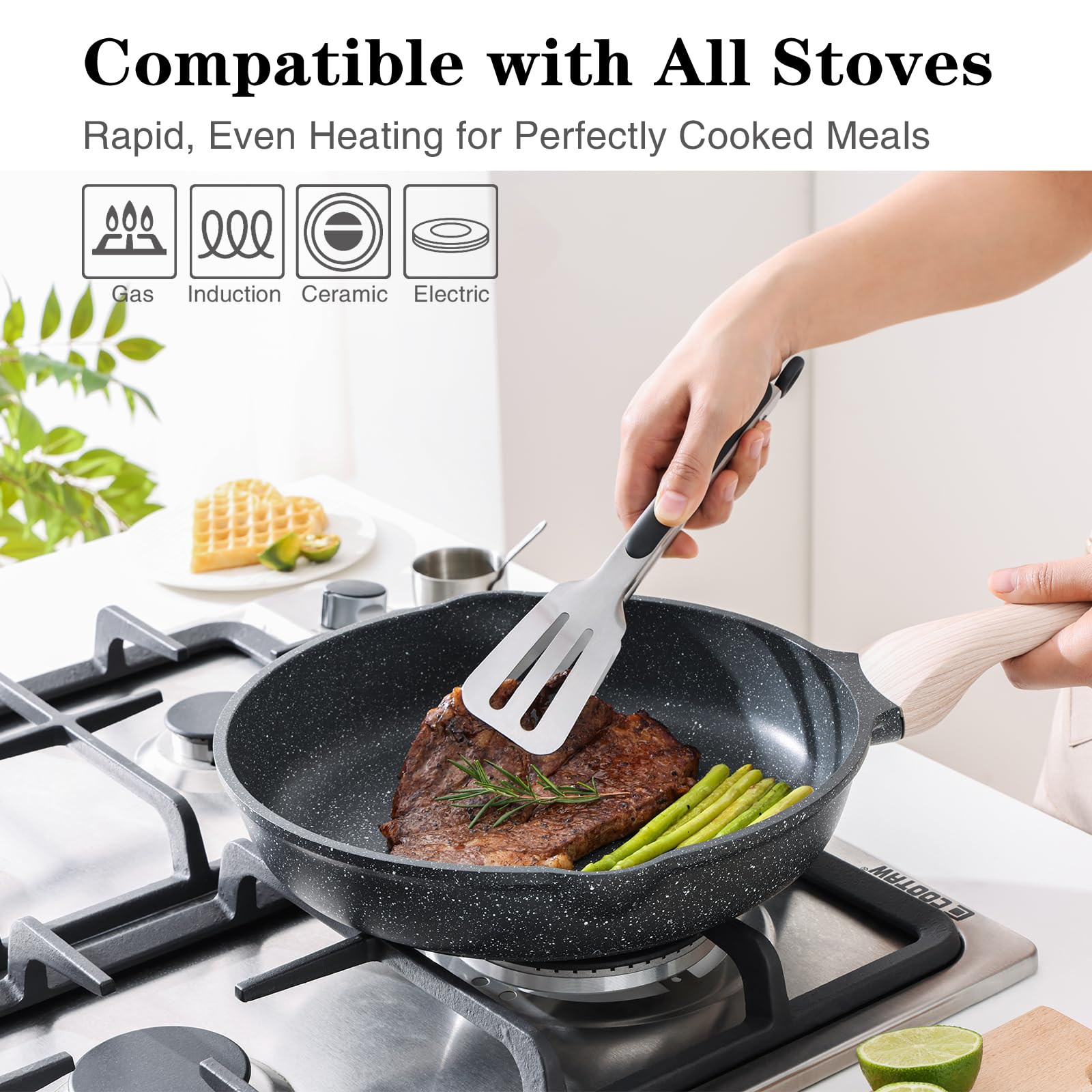 Kordisen heat resistant Bakelite handle stays cool during cooking