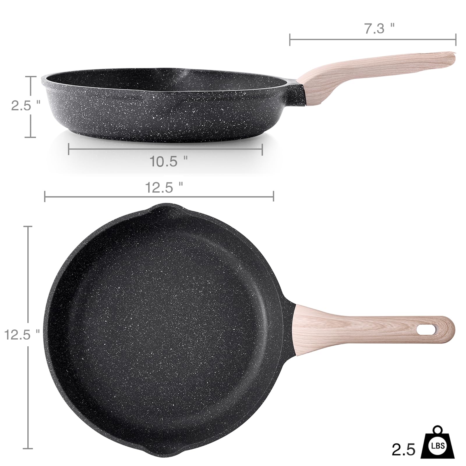 Kordisen heat-resistant Bakelite handle stays cool during cooking.