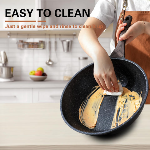 Induction-compatible base of the Kordisen wok suitable for all stovetops.