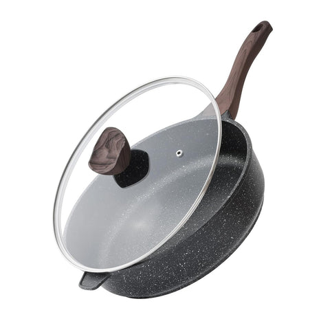 Kordisen nonstick deep fry pan 12 inch with easy release for sautéing with less oil