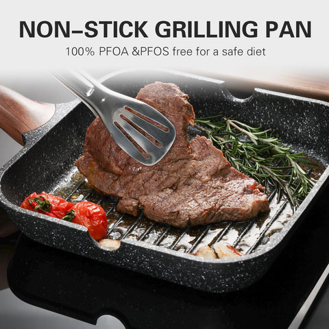 Kordisen nonstick grill pan with granite coating for easy release and quick cleanup