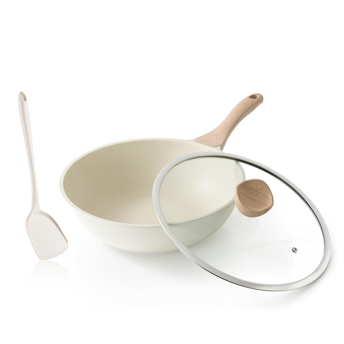 Kordisen nonstick wok on stove with lid for quick stir-fries
