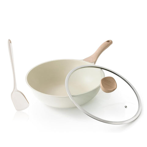 Kordisen nonstick wok on stove with lid for quick stir-fries
