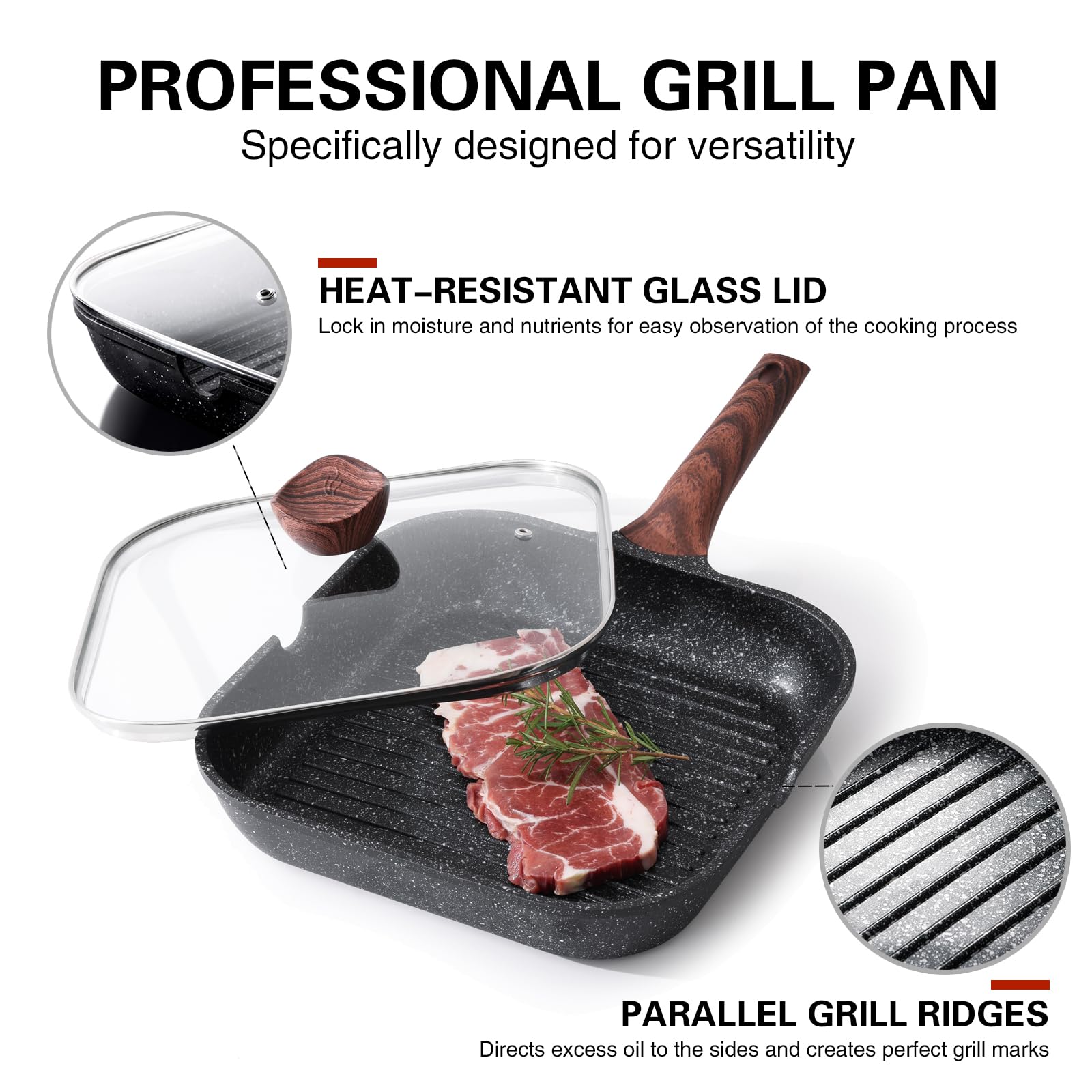 Kordisen square 11-inch grill pan on stove top