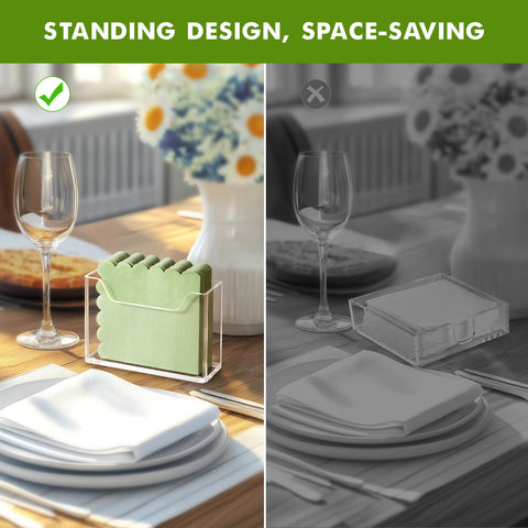 Kordory durable acrylic napkin holder fits 5x5 inch napkins for daily use.