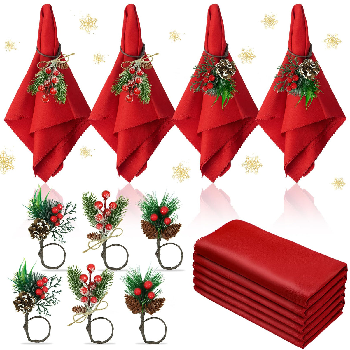 Korlon Tec red cloth napkins on dining table for festive meals
