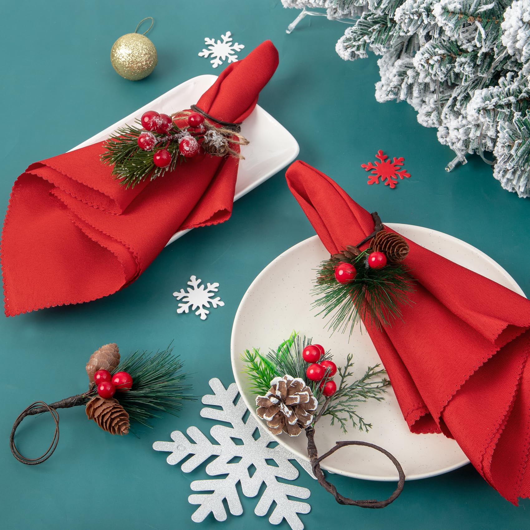 Korlon Tec washable red napkins for repeated holiday use