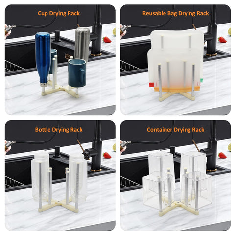 KORRTFID drying rack fits mason jars and mugs easily.