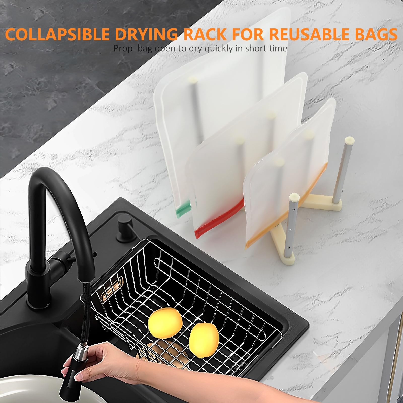 KORRTFID kitchen counter organizer drying rack ready to use.