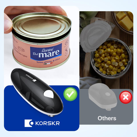 KORSKR gift-ready can opener with 1-year warranty for thoughtful present.