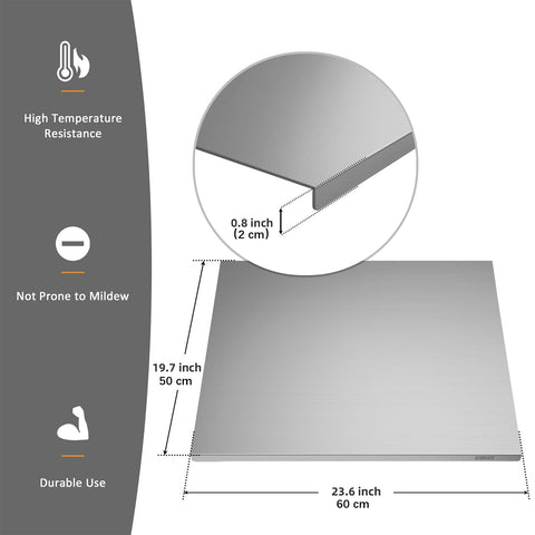 KORVOS 304 cutting board large side with lip for juice containment.