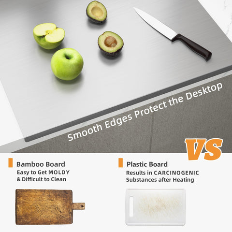 KORVOS cutting board with included anti-slip mat for stability.