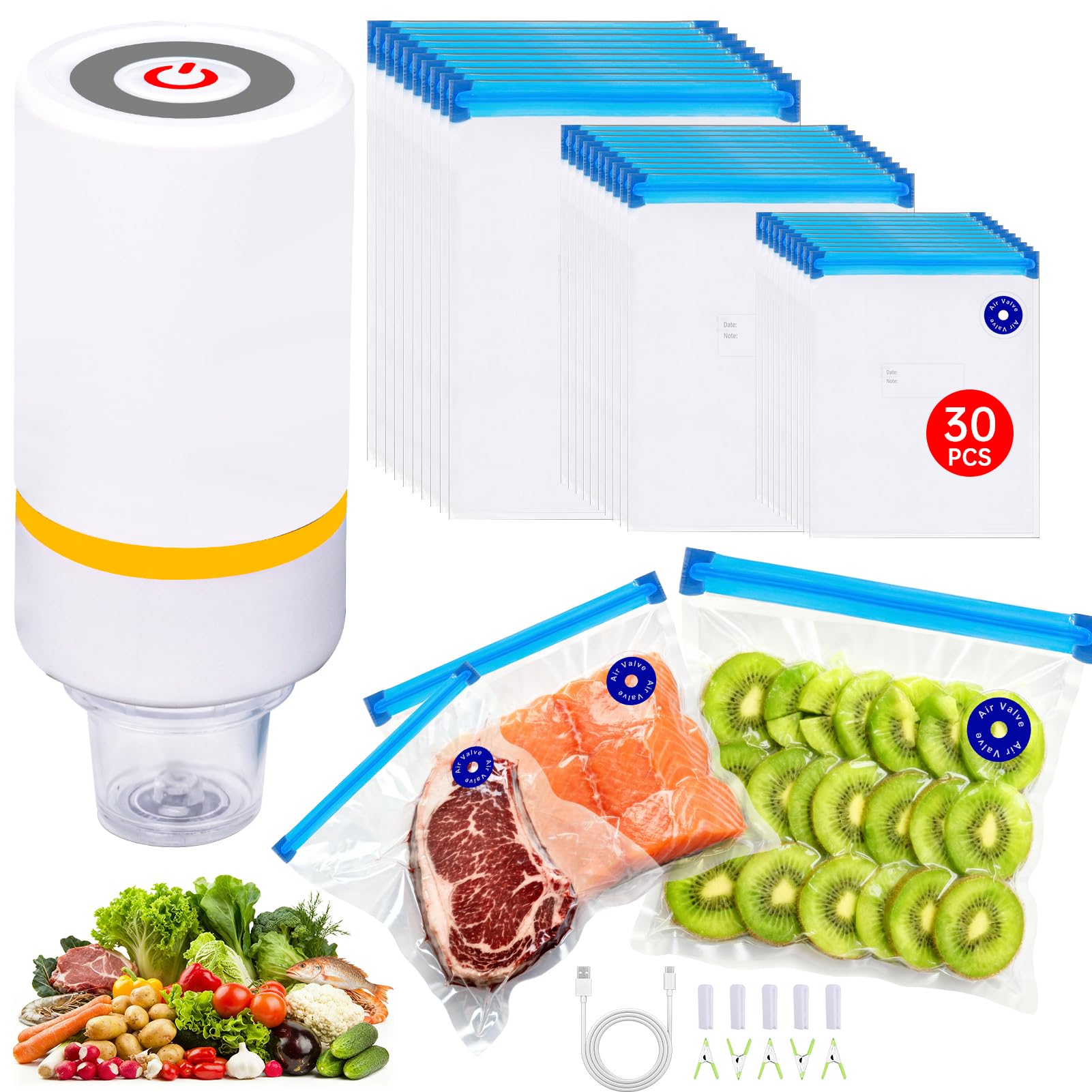 KOSBON 42-pcs sous vide set bags for effortless meal prep