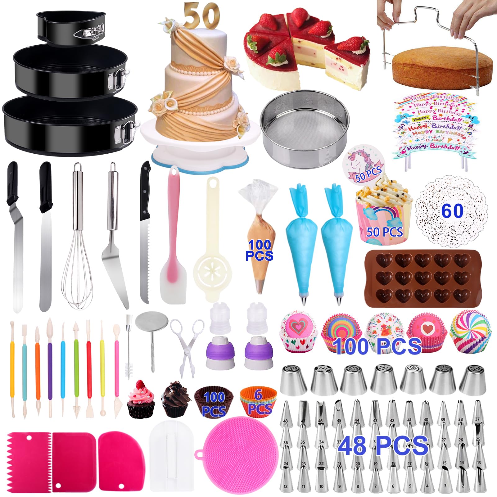 Kosbon cake decorating turntable for smooth icing and even layers