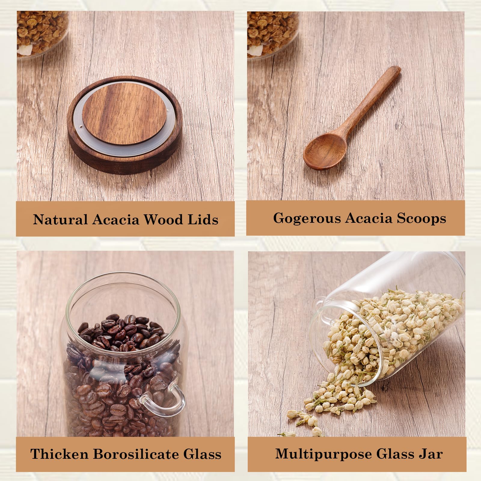 KOSKIMER acacia spoon hanging neatly saves space and simplifies scooping.