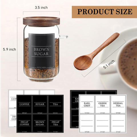 KOSKIMER sugar jar with scoop preserves sweetness and reduces mess on your kitchen shelf.