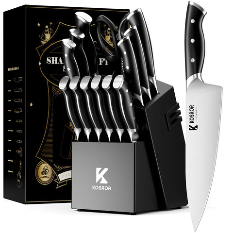 KOSROR ShadowCraft knife-set front view showing full-tang design for balanced control.