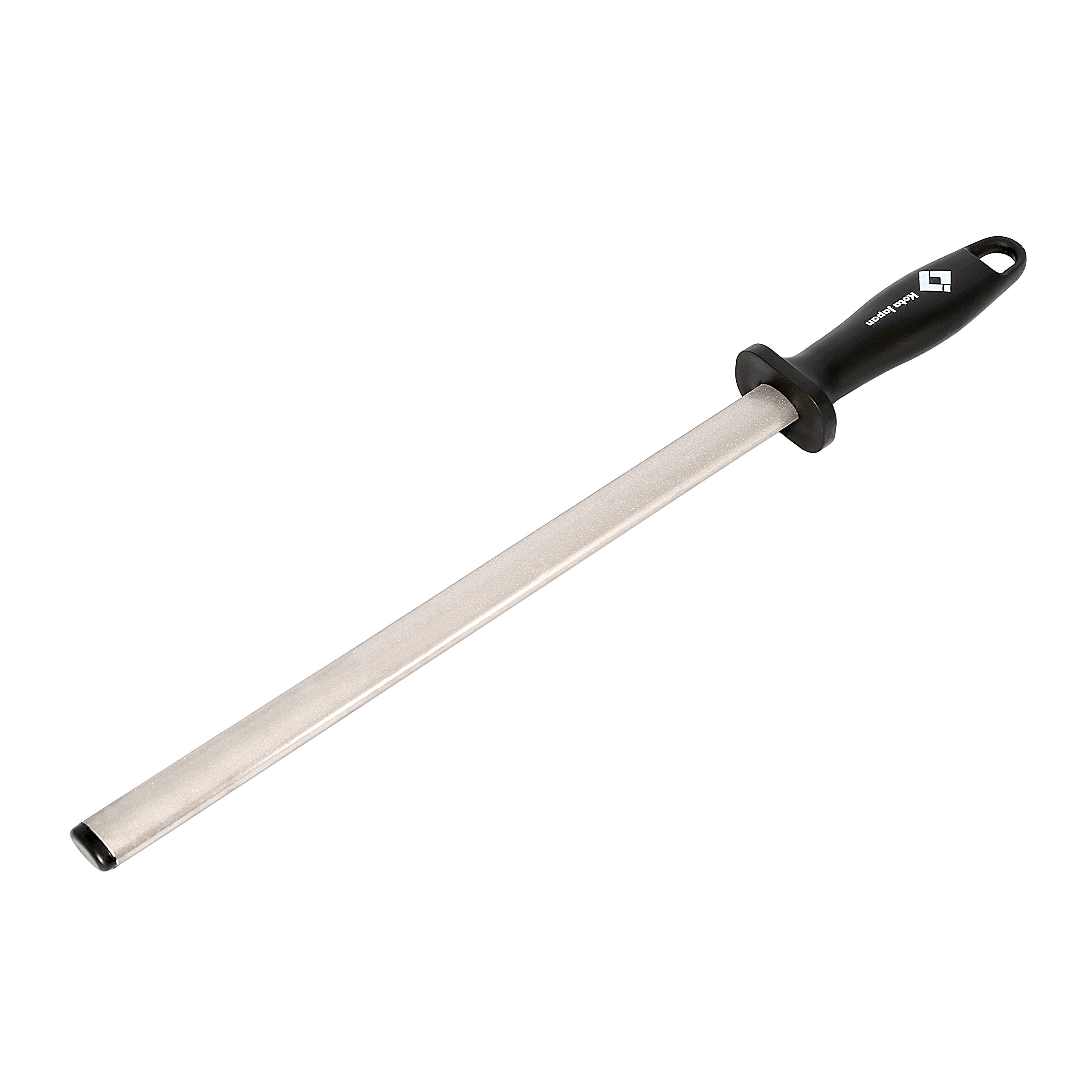 Kota Japan 12in diamond sharpening rod sharpens kitchen knives with precision.
