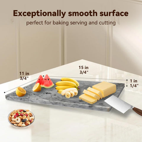 Cooling marble helps dough stay cool during rolling and chilling.