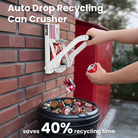 KOTTO can crusher with built-in bottle opener for quick beverage access