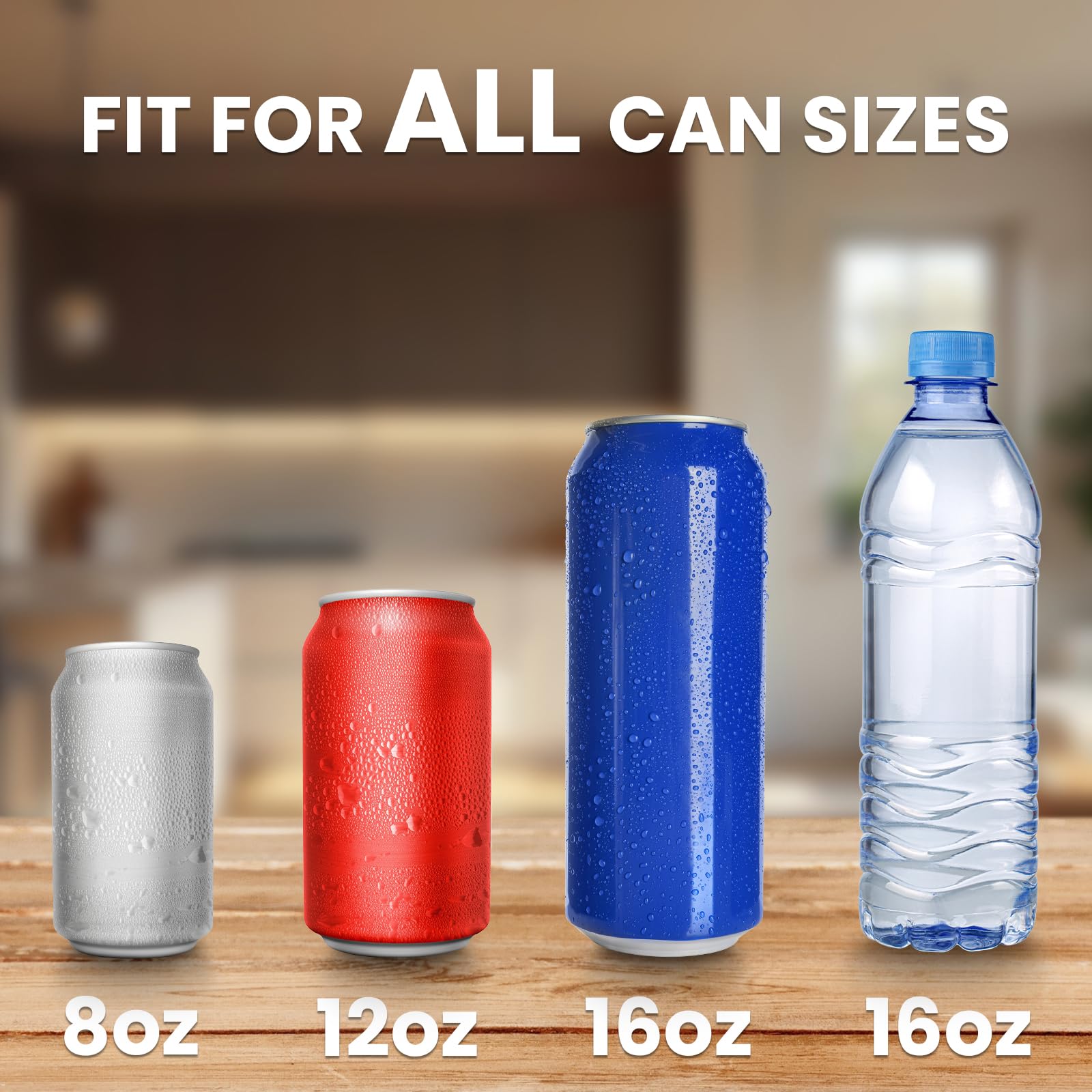 KOTTO crushes 12-16oz cans quickly to compact pieces for simple disposal.