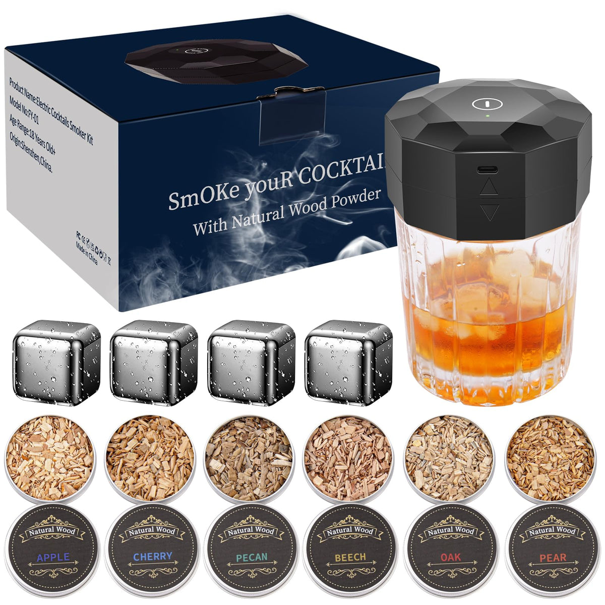 KOUARA whiskey smoker kit gift box, ideal for gifting whiskey enthusiasts.