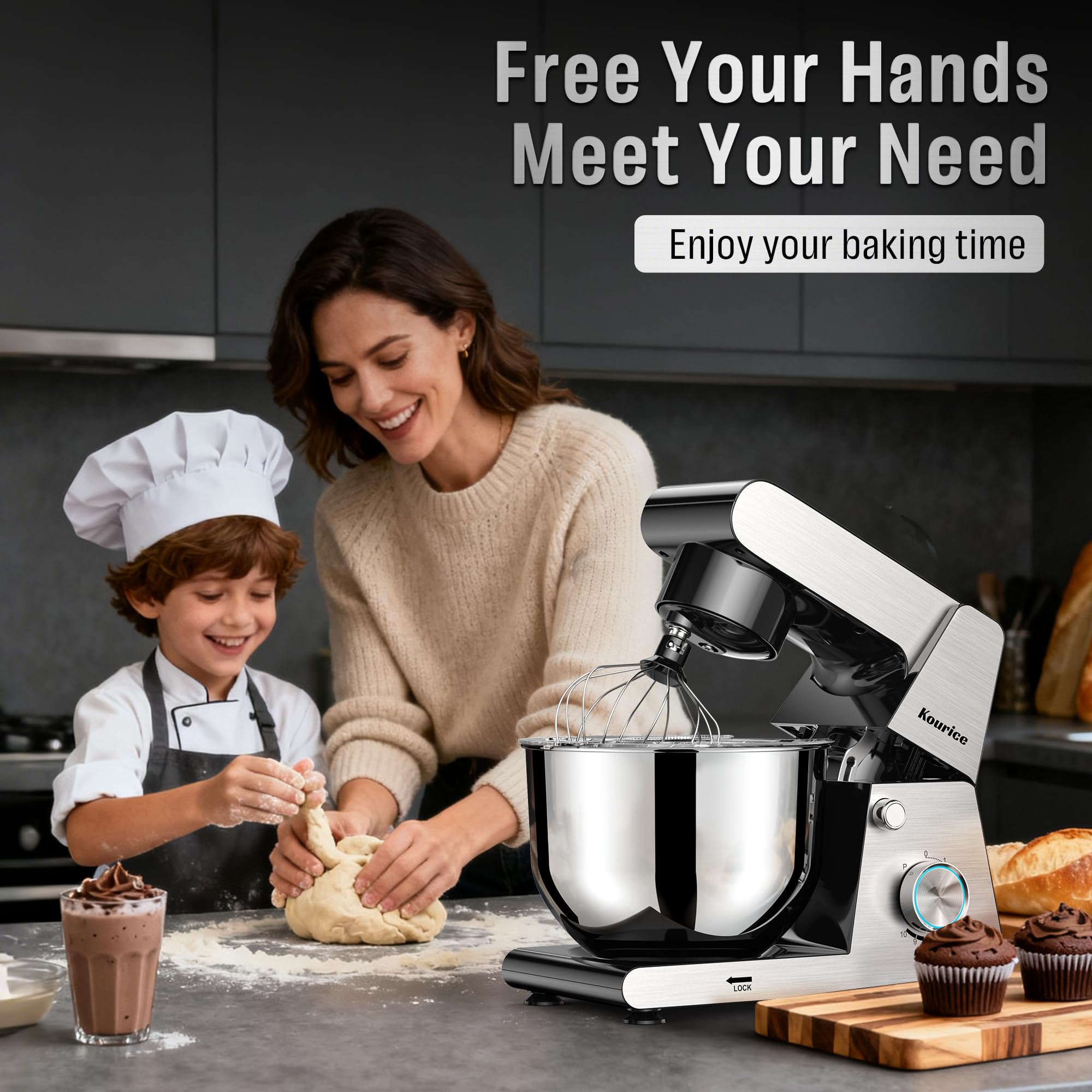 Kourice stand mixer splash guard and egg separator simplify ingredient addition
