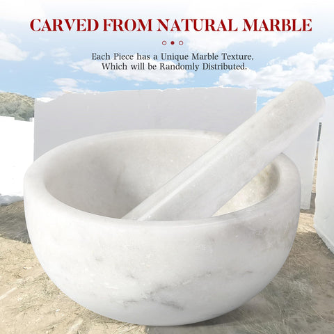 Koville marble exterior with comfortable pestle grip for daily use