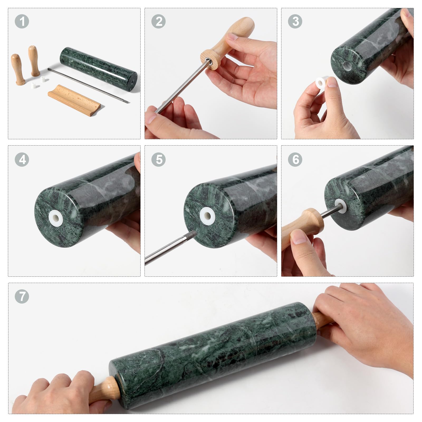 Koville rolling pin with wooden handles offers comfortable, precise control