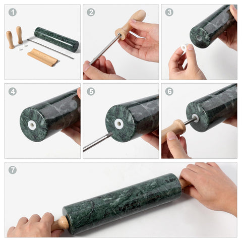 Koville rolling pin with wooden handles offers comfortable, precise control