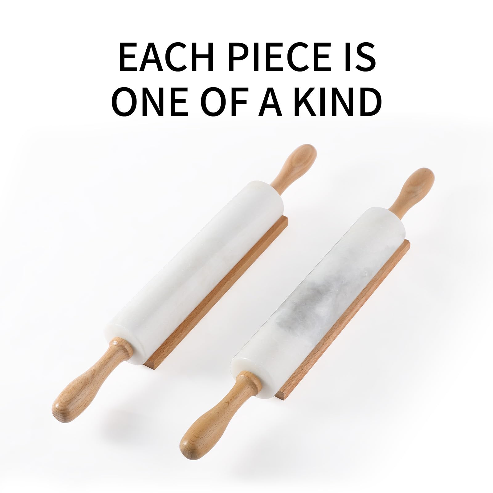 Koville marble rolling pin comfortable grip for precise dough shaping