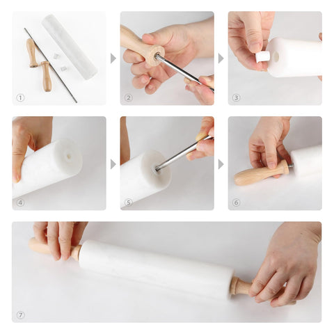 Koville marble rolling pin cool surface helps prevent sticking during pastry prep