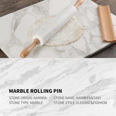 Koville marble rolling pin easy cleaning after use with a damp cloth