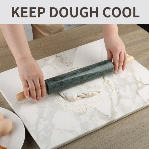 Koville Marble Rolling Pin highlights natural marble patterns unique to each piece