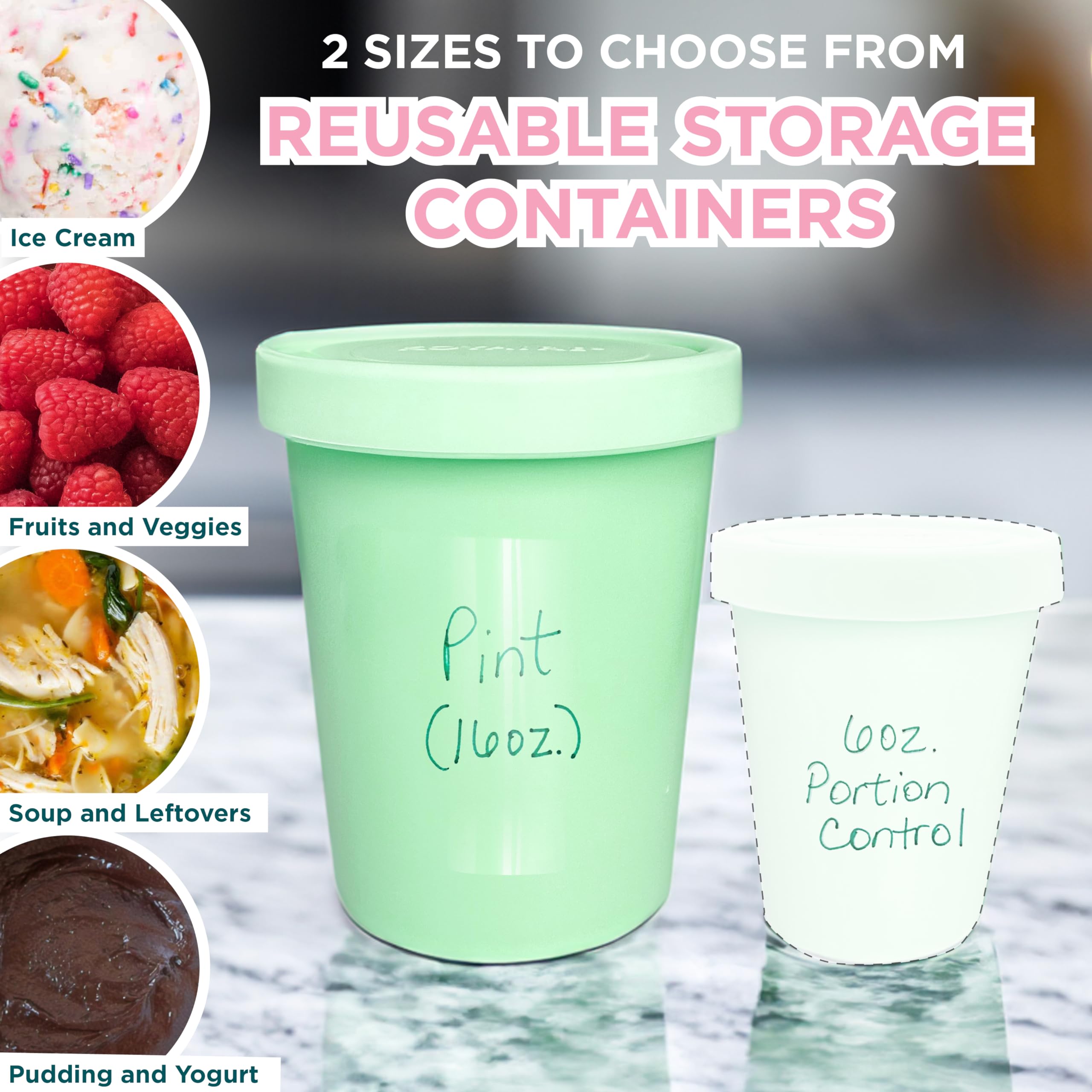 KOYAIRE container with writing area for easy labeling