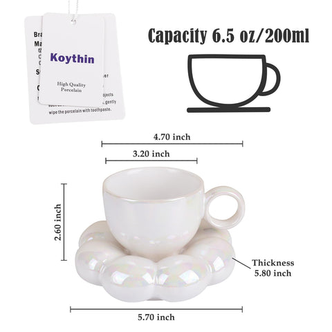 Koythin matte finish ceramic mug highlights its wide body.