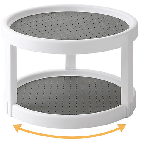 Kozloskyi Lazy Susan two-tier organizer for easy access to spices.