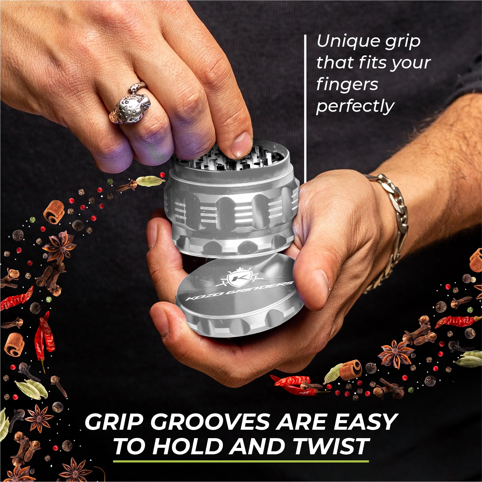 Kozo Grinder Mills Aluminum guarantee offers confident, risk-free shopping.