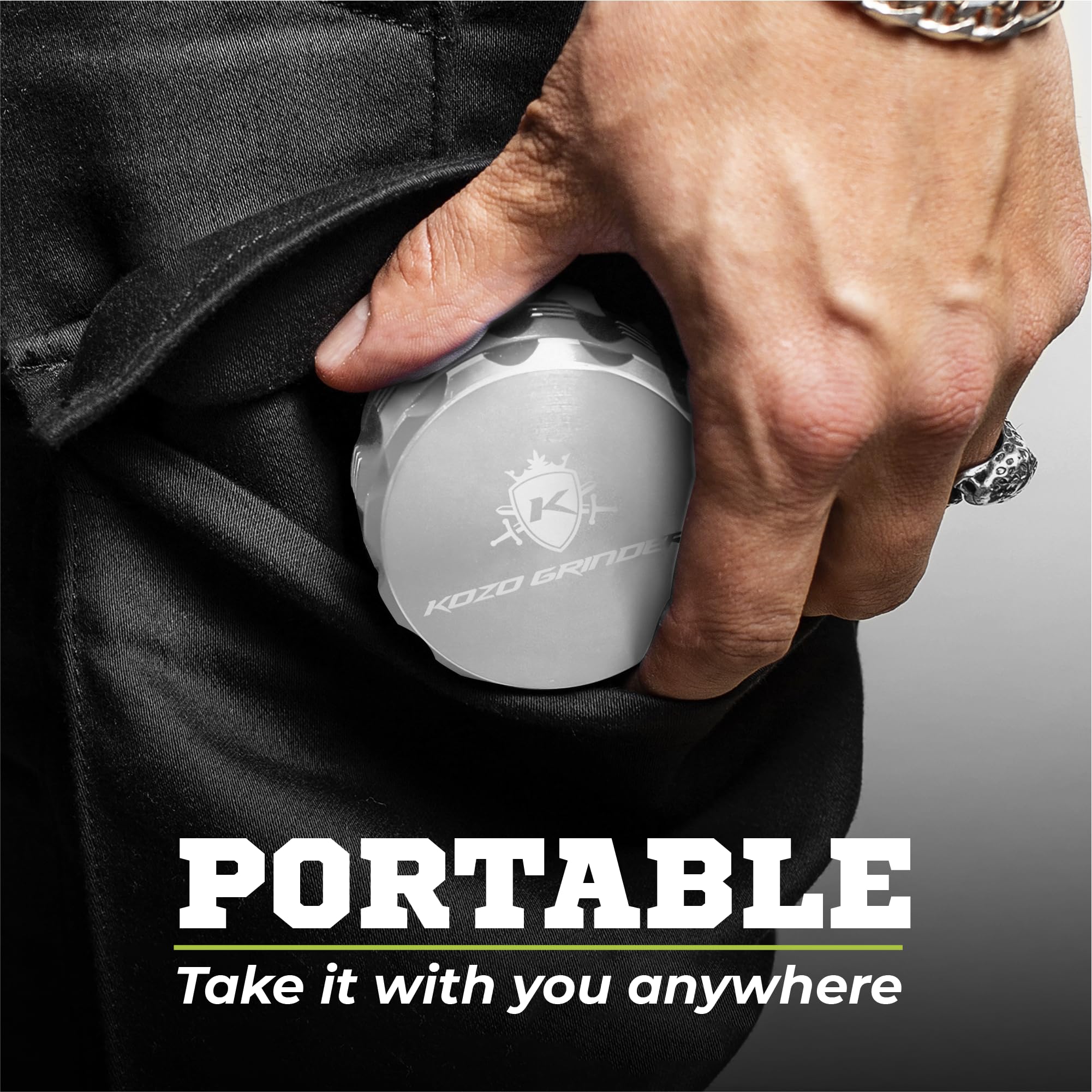 Kozo Grinder Mills Aluminum compact form supports tidy storage after use.