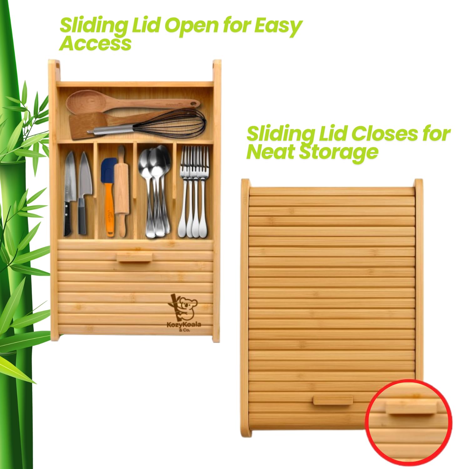 KozyKoala & Co natural bamboo finish is easy to clean with a damp cloth.