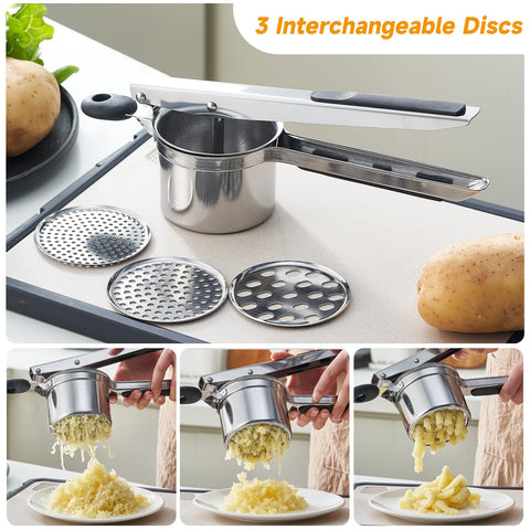 K-PamirZone ricer with three discs for fluffy potatoes, baby food, or gnocchi.