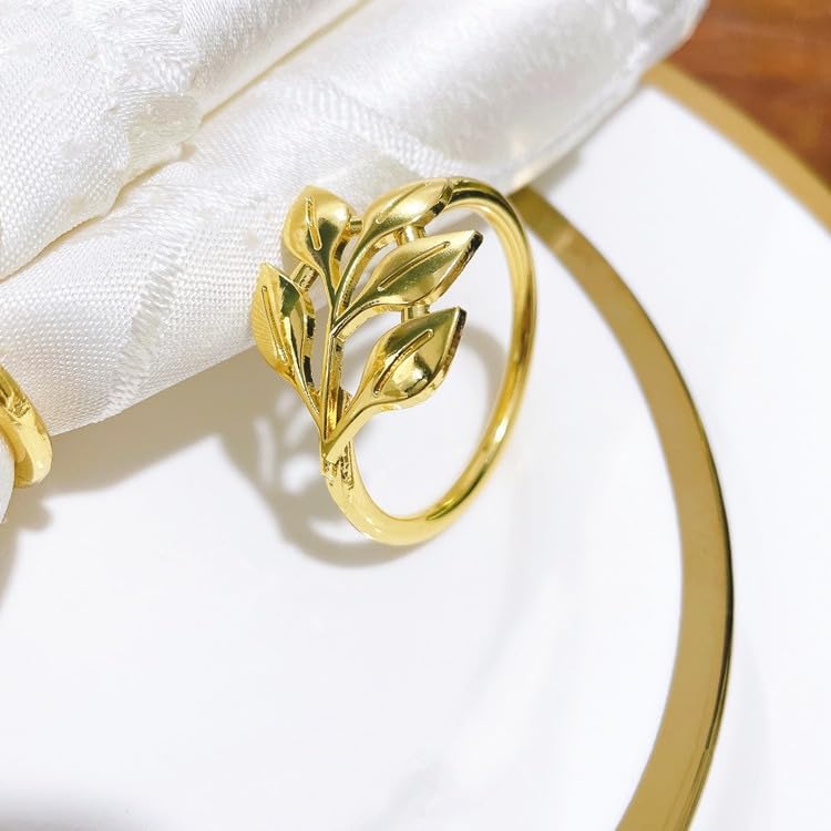 Kpdnjro versatile leaf design pairs with linen, cotton, or silk napkins.